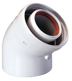 Baxi Отвод 45° коаксиальный ф 60/100 мм, KHG 714101610 - фото 21645
