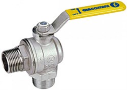 Кран шаровый газовый Giacomini угловой R782L Ду 25 НР/НР (ручка) - фото 26161
