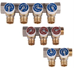 Коллектор Icma  c вентилями регулировочными 3/4" x 1/2" x 2 выхода - фото 26821