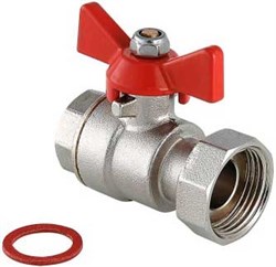 Кран шаровый Valtec с накидной гайкой НВ (бабочка) 1/2" х 3/4" - фото 29799