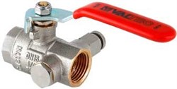 Кран шаровый Valtec с дренажем и воздухоотводчиком ВВ (ручка) 1/2" - фото 29803