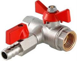 Кран шаровый Valtec с дренажным краном и обратным клапаном ВВ (бабочка) 1/2" - фото 29808
