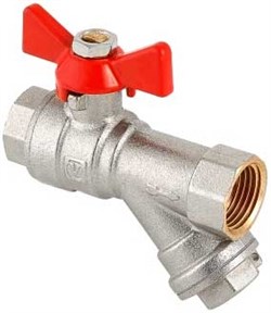Кран шаровый Valtec со встроенным косым фильтром ВВ (бабочка) 1/2" - фото 29815
