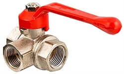 Кран шаровый Valtec трехходовой тип L, ВР-ВР-ВР (ручка) 3/4" - фото 29820