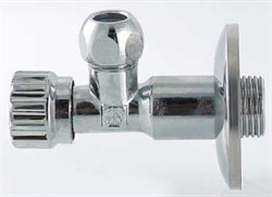 Вентиль Valtec для подключ жесткой подводки смесителя, хромиров, декор чашка, НР-обжим 1/2"хДн 10 - фото 29848