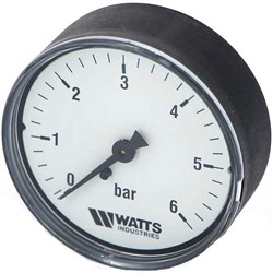 Манометр аксиальный Watts, размер 1/4", ф 63 мм, 0-6 бар - фото 30751