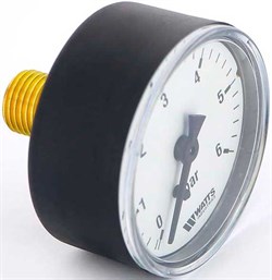 Манометр аксиальный Watts, размер 1/4", ф 50 мм, 0-6 бар - фото 30754