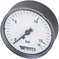 Манометр аксиальный Watts, размер 1/4", ф 50 мм, 0-16 бар - фото 30835