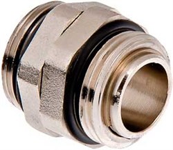 Ниппель Valtec 1 1/4"" коллекторный, сдвоенный, латунный, самоуплотняющийся - фото 32489