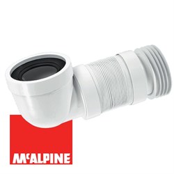 Гофра для унитаза под углом 90° McALPINE, длина 260-450мм (WC-F11R) - фото 36659
