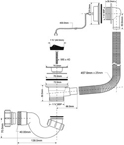 Сифон для ванны McALPINE 1 1/2" (MRB5) - фото 36676