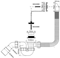 Сифон для ванны McALPINE ф40-50 (MRB1) - фото 36678