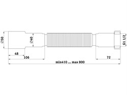 Гофра для сифона Ани Пласт 1 1/2"x40/50mm, длина 410-800mm (K106) - фото 36814