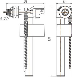 Арматура для сливного бачка Ани Пласт, боковое подключение (эконом), кнопка металлизированная 1/2" (WC6050M) - фото 36860 Арматура для сливного бачка Ани Пласт, боковое подключение (эконом), кнопка металлизированная 1/2" (WC6050M) - фото 36860