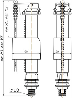 Заливной клапан для бачка унитаза Ани Пласт, нижнее подключение 1/2" (WC5510) - фото 36894