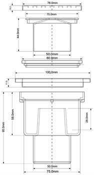 Трап пластиковый прямой с нержавеющей решёткой McALPINE ф50-10х10 (MRFG4V) - фото 37069 Трап пластиковый прямой с нержавеющей решёткой McALPINE ф50-10х10 (MRFG4V) - фото 37069