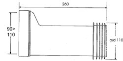 Труба фановая прямая c 20мм смещением, длина 26см, McALPINE ф90/110 (MRWC7) - фото 37326