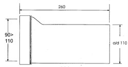 Труба фановая прямая c 20мм смещением, длина 26см (гладкая), McALPINE ф90/110 (MRWC8) - фото 37328