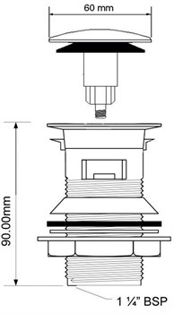 Донный клапан для раковины с переливом нажимной McALPINE бронзовый 1 1/4" (CW60-AB) - фото 37445