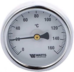 Термометр биметаллический Watts ф 80 мм, гильза 50 мм, t 160° - фото 37510