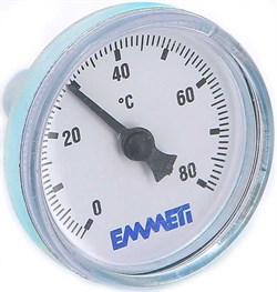 Термометр биметаллический Emmeti ф 40 мм, t 80°, для коллекторных групп - фото 37635 Термометр биметаллический Emmeti ф 40 мм, t 80°, для коллекторных групп - фото 37635