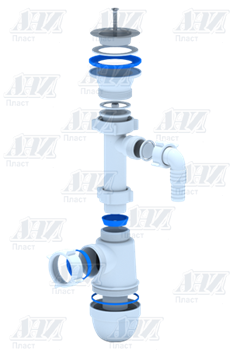 Сифон для раковины с носиком Ани Пласт 1 1/2" x 40 (C0300) - фото 37729