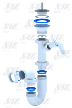 Сифон для раковины трубный с носиком Ани Пласт 1 1/2" (D1000) - фото 37748 Сифон для раковины трубный с носиком Ани Пласт 1 1/2" (D1000) - фото 37748