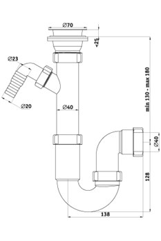 Сифон для раковины трубный с носиком Ани Пласт 1 1/2" (D1000) - фото 37749 Сифон для раковины трубный с носиком Ани Пласт 1 1/2" (D1000) - фото 37749