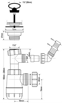 Сифон для раковины с носиком McALPINE 1 1/4" (MRW240WM) - фото 37836
