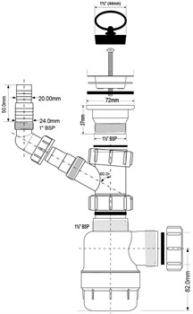 Сифон для раковины с носиком McALPINE 1 1/2" (MRSK3) - фото 37838