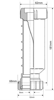Сифон для раковины c cухим затвором 1 1/4", компрессионное соединение ф32 McALPINE (BV1WH) - фото 37892