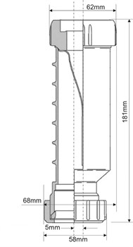 Сифон для раковины c cухим затвором 1 1/2", компрессионное соединение ф40 McALPINE (CV1WH) - фото 37896