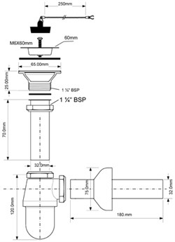 Сифон для раковины металлический 1 11/4" с низкой колбой и отводной трубкой ф32 McALPINE, цвет античная бронза (MR3237-AB) - фото 37898 Сифон для раковины металлический 1 11/4" с низкой колбой и отводной трубкой ф32 McALPINE, цвет античная бронза (MR3237-AB) - фото 37898