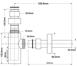 Сифон для раковины металлический без выпуска 1 1/4" и отводной трубкой ф32 McALPINE, цвет античная бронза (CA32MINI-AB) - фото 37900 Сифон для раковины металлический без выпуска 1 1/4" и отводной трубкой ф32 McALPINE, цвет античная бронза (CA32MINI-AB) - фото 37900