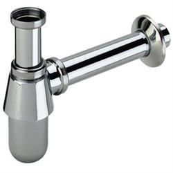 Сифон для раковины хромированный бутылочный без выпуска 1 1/4" и с отводной трубкой ф32 Viega (100674) - фото 37966