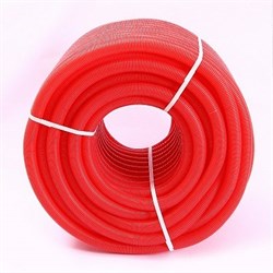 Гофра для трубы ф20-26 (размер гофры ф32) Uni-Fitt красная, бухта 50 м. - фото 40373