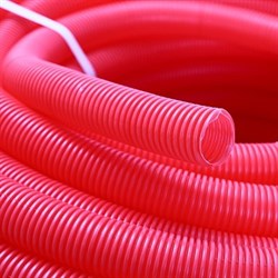 Гофра для трубы ф20-26 (размер гофры ф32) Uni-Fitt красная, бухта 50 м. - фото 40374