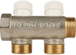 Коллектор Stout регулирующий 3/4" (Вр-Нр), 2 вых х 3/4" Нр, под евроконус - фото 40600