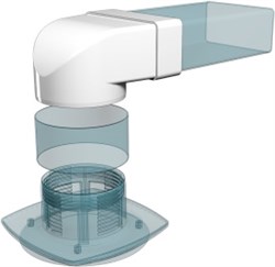 Соединитель 90° прямоугольного воздуховода 60 х 204 с круглым D 100 - фото 40852