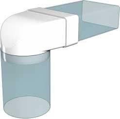 Соединитель 90° прямоугольного воздуховода 60 х 204 с круглым D 100 - фото 40857