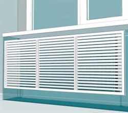 Решетка вентиляционная для радиатора отопления, 600х600, вишня, ПВХ - фото 41322