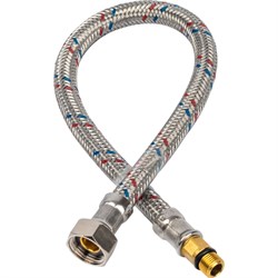 Гибкая подводка для смесителя Stout штуцер M10 (18 мм) x ВР 1/2", 40 см - фото 43952