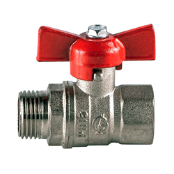 Кран шаровый Галлоп Стандарт 231 никель Ду 20 ВР/НР (бабочка) - фото 44289