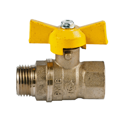 Кран шаровый газовый Галлоп Стандарт 231  Ду 15 ВР/НР (бабочка) - фото 44309