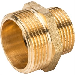 Ниппель переходной НН латунный Stout 2" x 1 1/4" - фото 46787