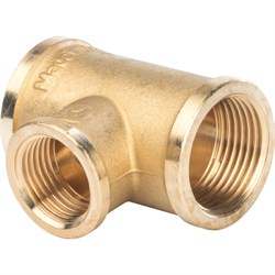 Тройник переходной ВВ латунный Stout 3/4" x 1/2" x 3/4" - фото 47674