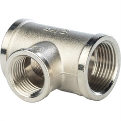 Тройник переходной ВВ никелированный Stout 3/4" x 1/2" x 3/4" - фото 47688