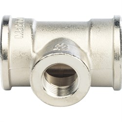 Тройник переходной ВВ никелированный Stout 1" x 1/2" x 1" - фото 47695