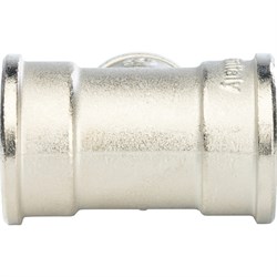 Тройник переходной ВВ никелированный Stout 1" x 1/2" x 1" - фото 47696