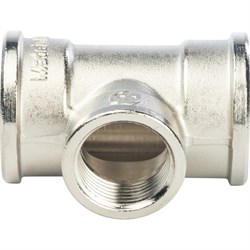 Тройник переходной ВВ никелированный Stout 1" x 3/4" x 1" - фото 47700